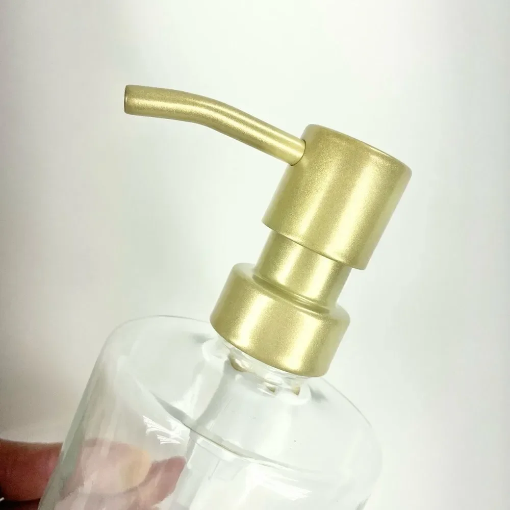 Grove collaborative sparks of Joy hand soap dispenser clear gold 13.5